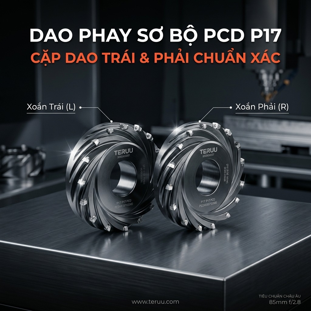 Cặp dao phay sơ bộ PCD máy dán cạnh (trái + phải)