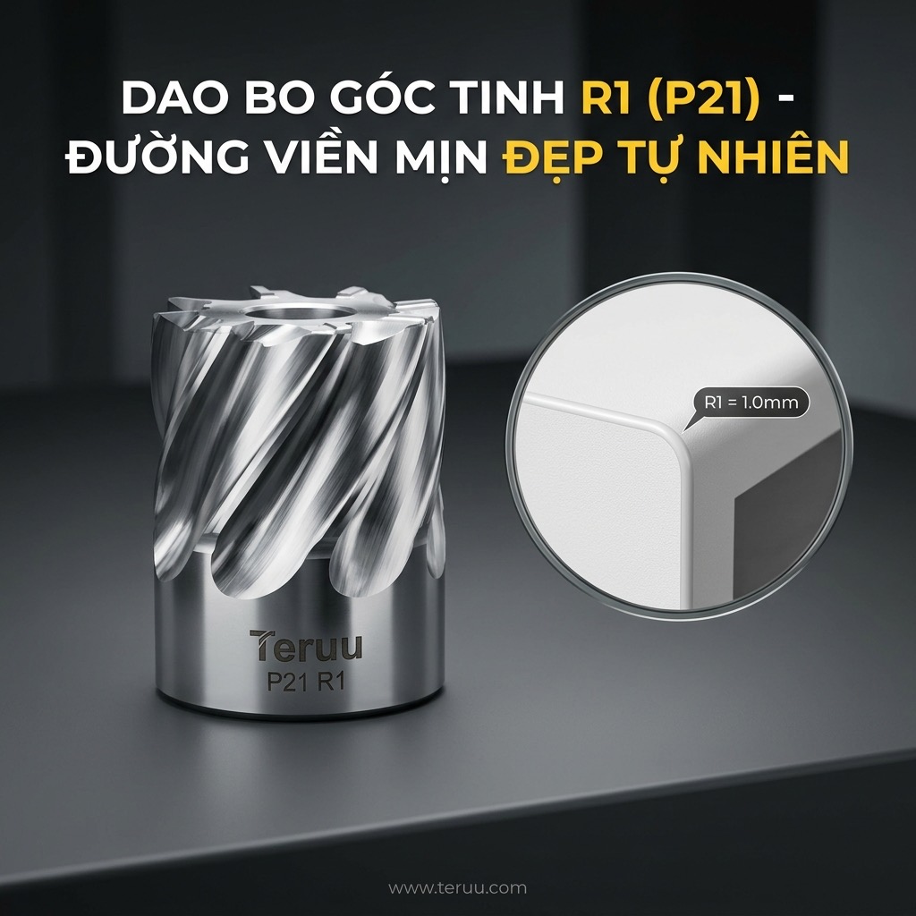 P21 Dao bo góc tinh R1 máy dán cạnh